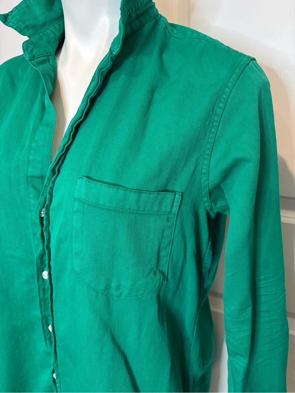 Frank & Eileen Clover Green Cotton Rory Maxi Shirt Dress S - Picture 3 of 9